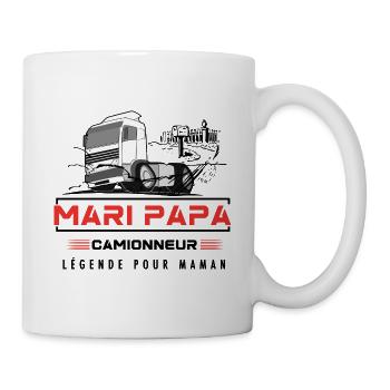 Mari papa camionneur légende pour maman - Mug blanc - blanc - Droite