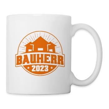 Bauherr 2023 Bauherr Geschenk - Tasse - Weiß - Rechts