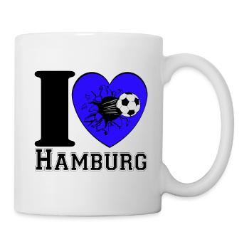 Hamburg , Tradition , Fußball Herz ,Hamburg (25) - Tasse - Weiß - Rechts
