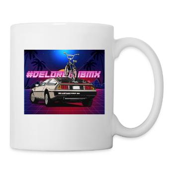 Delorean Future 80s Car avec Oldschool BMX Tour - Mug blanc - blanc - Droite