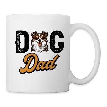 Papa in verliebte Hunde Papa Hund Australian Shepherd - Tasse - Weiß - Rechts