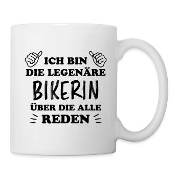 Bikerin Lustiger Spruch Bike Fun Sprüche Geschenk - Tasse - Weiß - Rechts