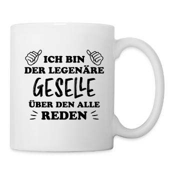 Geselle Lustiger Spruch Gesellenprüfung Geschenk - Tasse - Weiß - Rechts