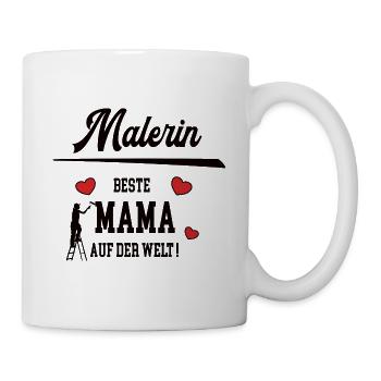 Malerin Beste Mama Mami Mutter Mutti Muttertag - Tasse - Weiß - Rechts