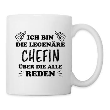 Chefin Mama Lustiger Spruch Familie Beruf Geschenk - Tasse - Weiß - Rechts
