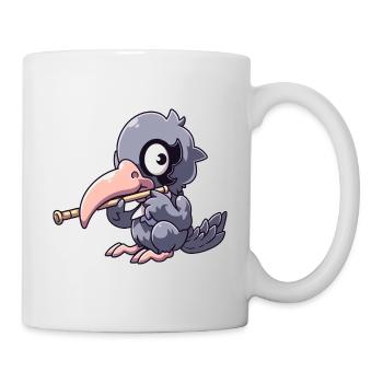 Cute shoebill playing flute - Mug - white - Right