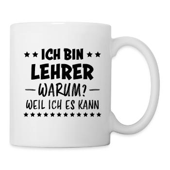 Lehrer Lustige Spruch Unterricht Lehrer Geschenk - Tasse - Weiß - Rechts