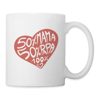 100% Liebe / Baby / Mädchen / Geburt / Mama / Papa - Tasse - Weiß - Rechts