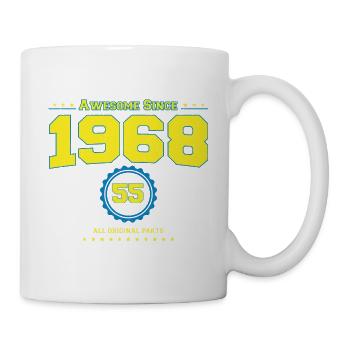 Super chemise 1968 pour hommes femmes 55 ans 55ème - Mug blanc - blanc - Droite