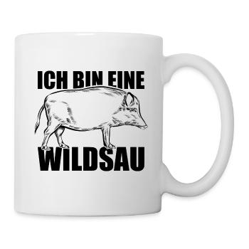 Ich bin eine Wildsau - Sticker - Tasse - Weiß - Rechts