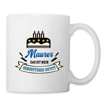 Maurer Geburtstag Maurermeister Maurerazubi Azubi - Tasse - Weiß - Rechts