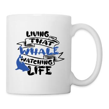 Whale design for whales and blue whales or beluga whales - Mug - white - Right