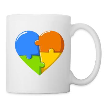 Autism heart colorful - Mug - white - Right