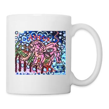 Pink elephant "Love" - Mug - white - Right