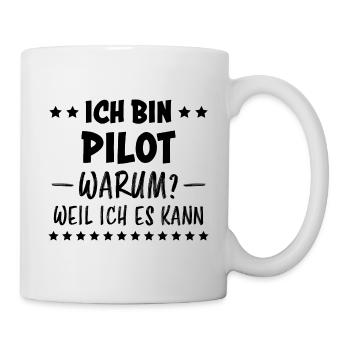 Pilot Spruch Flug Flugsport Witz Piloten Geschenk - Tasse - Weiß - Rechts