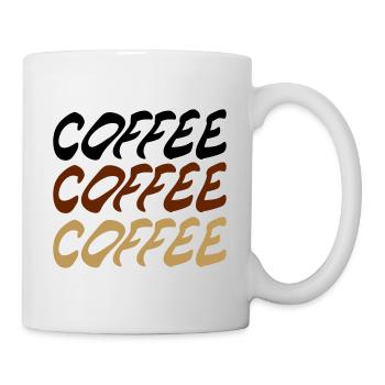 Kaffee Schriftzug - Tasse - Weiß - Rechts