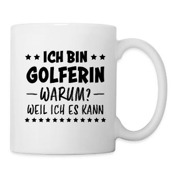 Golferin Minigolf Golf Spruch Golferin Geschenk - Tasse - Weiß - Rechts