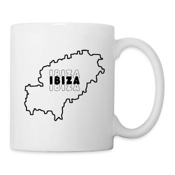 Karte von der Insel von Ibiza Spanien Balearen - Tasse - Weiß - Rechts