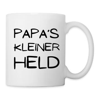Papas kleiner Held - Tasse - Weiß - Rechts
