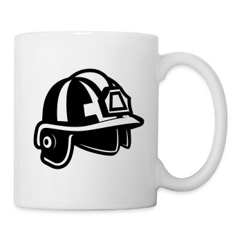 Helm für Feuerwehrleute - Tasse - Weiß - Rechts