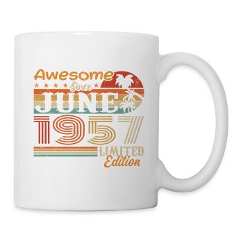 June 1957 Retro Vintage Juni 1957 birthday - Mug - white - Right