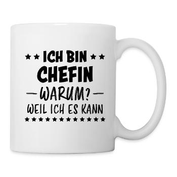 Chefin Spruch Familie Beruf Lustig Chefin Geschenk - Tasse - Weiß - Rechts