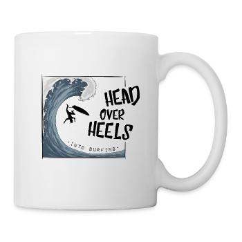 Tête baissée dans le surf surf surf surf ironie - Mug blanc - blanc - Droite