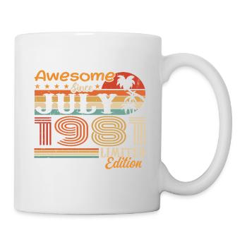 Juli 1981 Juli Geburtstagsgeschenk Juli 1981 - Tasse - Weiß - Rechts
