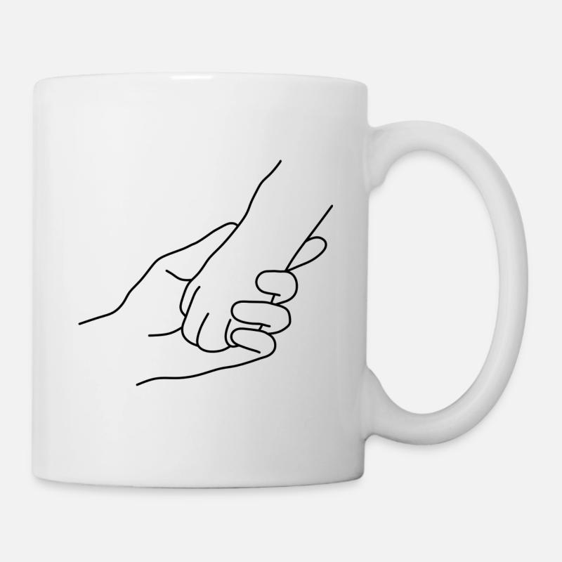 Une main humaine et une patte de chien Chiens - Mug blanc - blanc