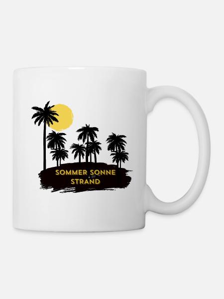Sommer Sonne Strand - Tasse - Weiß