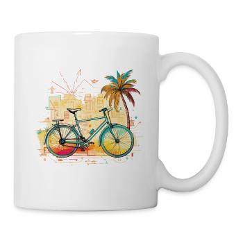 Artistic Retro Vintage Bicycle Palm Trees Summer - Mug - white - Right