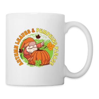 Hello Autumn Leaves and Pumpkins Please Happy - Tasse - Weiß - Rechts