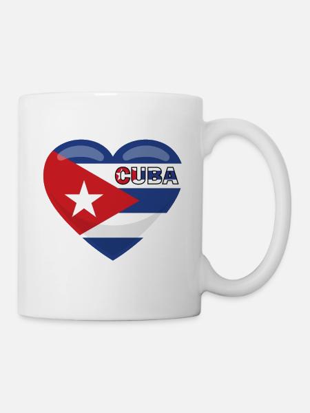 I Love Cuba Flag with Heart Ich liebe Cuba Havanna - Tasse - Weiß