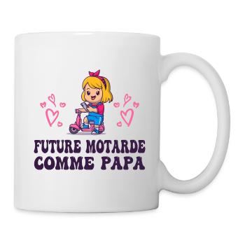 Future Motarde comme Papa - Mug blanc - blanc - Droite