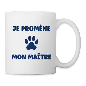 Je promène mon maitre - Mug blanc - blanc - Droite