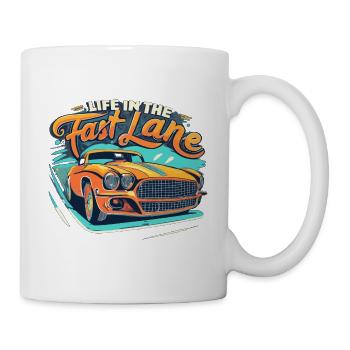 La vie sur la voie rapide, les courses de voitures de sport - Mug blanc - blanc - Droite