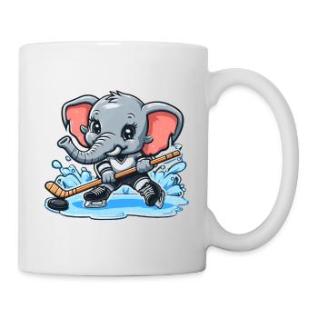 Elefant als Eishockeyspieler - Mug - white - Right