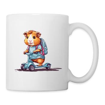 Aventure du cochon d’Inde le premier jour d’école - Mug blanc - blanc - Droite