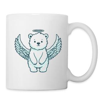 Eisbär Eleganz: Engel im Arktischen Licht - Tasse - Weiß - Rechts