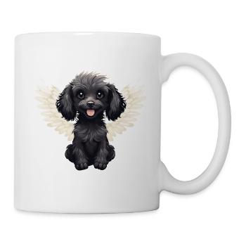 Caniche mignon en costume d’ange avec des ailes - Mug blanc - blanc - Droite