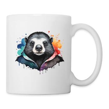 Mole Cool Colorful Cloud Cartoon Watercolor - Mug - white - Right
