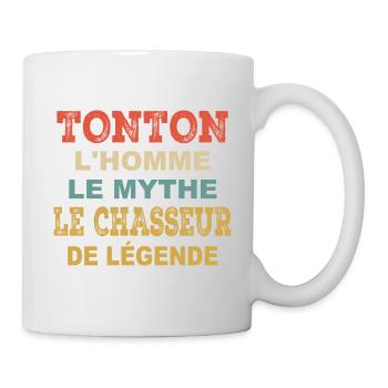 Tonton Le Chasseur De Légende Cadeau Chasse Humour - Mug blanc - blanc - Droite