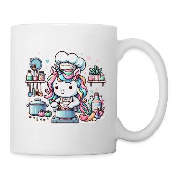 Kulinarisches Einhorn Magische Abenteuer Koch - Tasse - Weiß - Rechts
