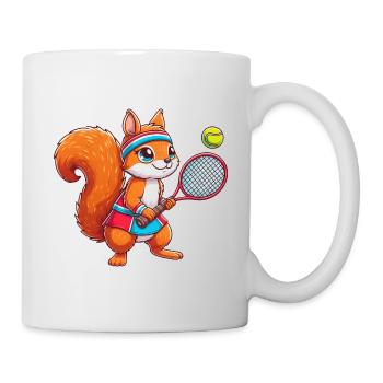 Eichhörnchen Tennis-Duo - Lustiger Comic-Spaß auf - Tasse - Weiß - Rechts