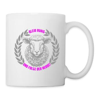 Schaf bleib ruhig und folge der Herde - Tasse - Weiß - Rechts