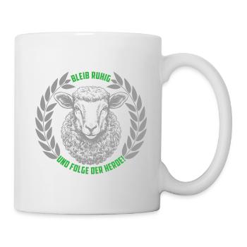 Schaf bleib ruhig und folge der Herde - Tasse - Weiß - Rechts