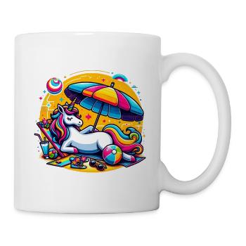 Strandspaß von Unicorn Strand Strandurlaub - Tasse - Weiß - Rechts
