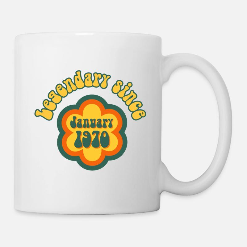 Legendary since January 1970 Geburtstag Retro - Tasse - Weiß