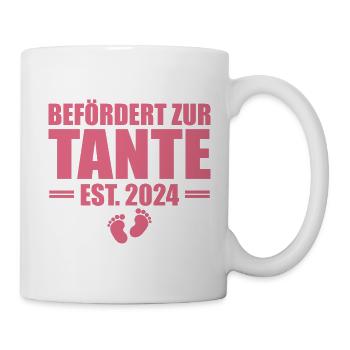 Befördert zur Tante 2024 - Tasse - Weiß - Rechts