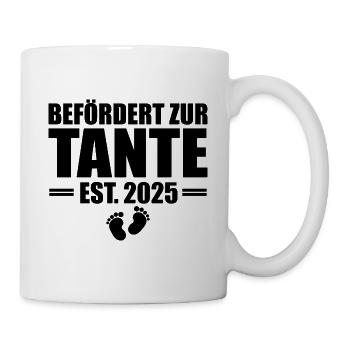 Befördert zur Tante 2025 - Tasse - Weiß - Rechts